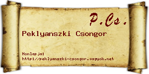 Peklyanszki Csongor névjegykártya